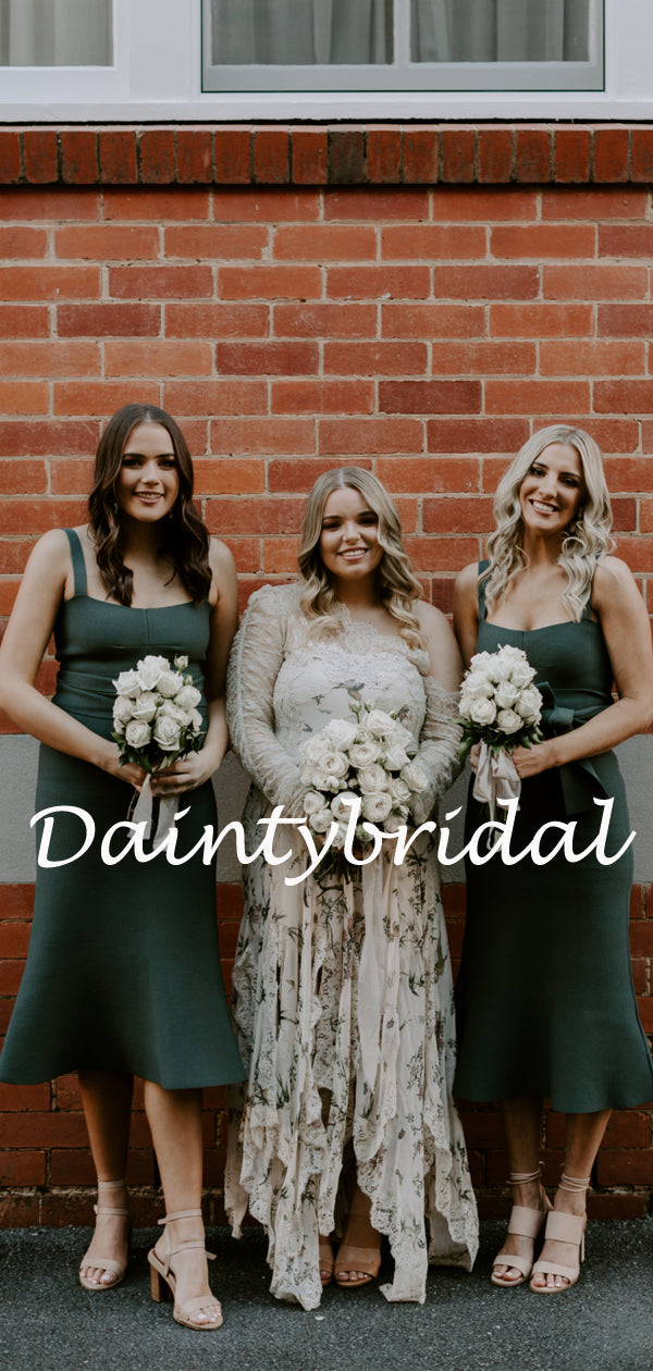 Spaghetti Strap Simple Mermaid Knee Length Bridesmaid Dresses.DB10760