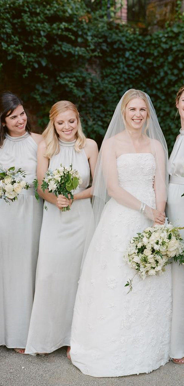 New Arrival Scoop Neck Sleeveless Floor-length Long Bridesmaid Dresses.DB10561