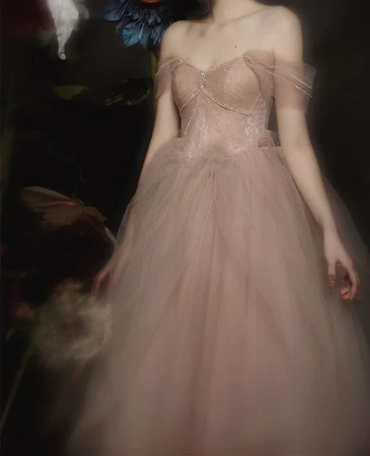 Dark Pink Sweetheart Off Shoulder Beaded Party Dresss Prom Dress Elegant Evening Dress