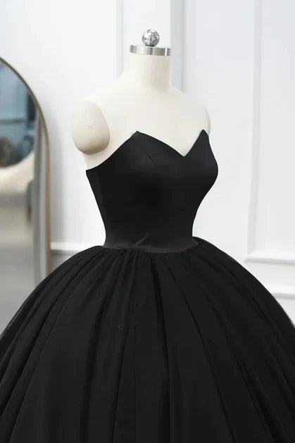 Black Tulle Sweetheart Ball Gown Sweet 16 Dress Long Formal Dress Off Shoulder Sexy Evening Dress Wholesale
