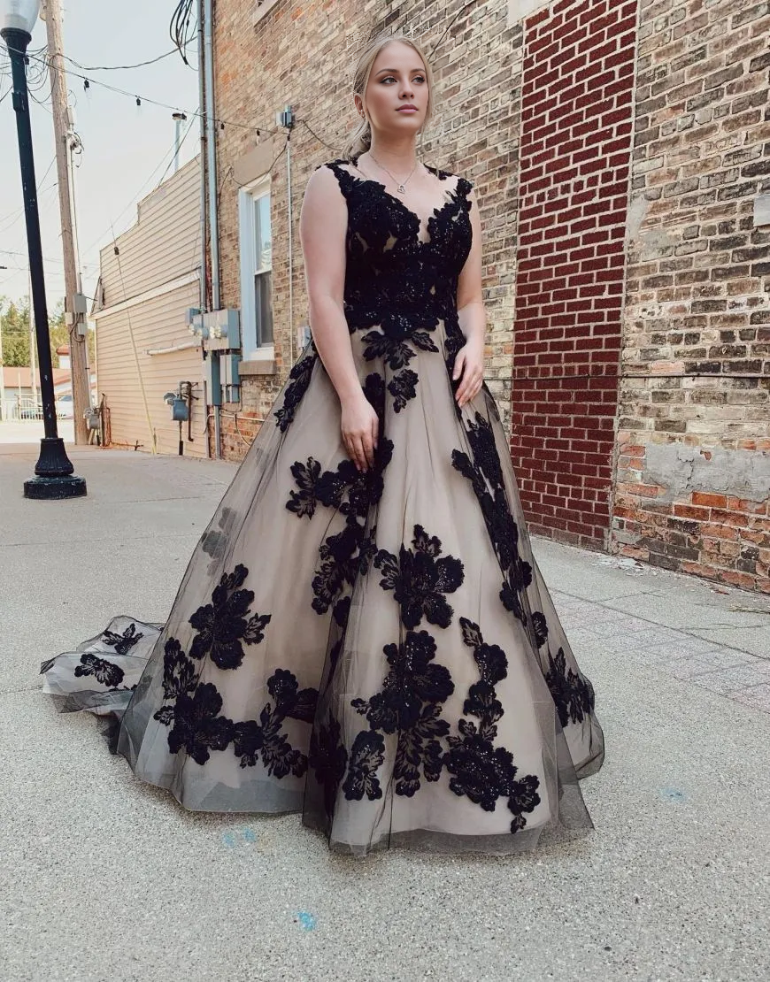 Aimishang Wedding Dress Open Back Court Train With Appliques