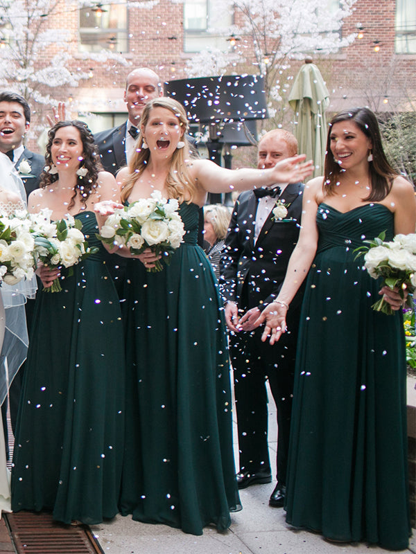 Simple Straight Floor-length Chiffon Long Bridesmaid Dresses.DB10835