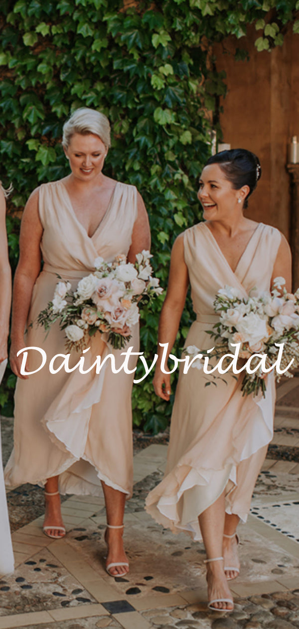 Sexy V-neck Side Slit Long Bridesmaid Dresses.DB10768