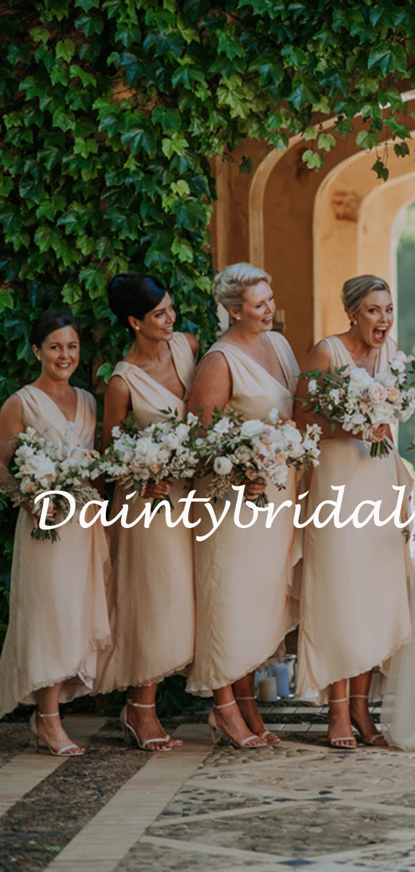 Sexy V-neck Side Slit Long Bridesmaid Dresses.DB10768