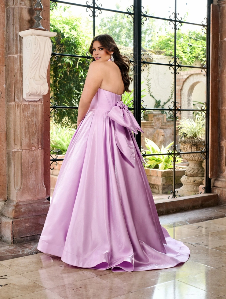 A-line off shoulder sleeveless satin and floor length evening gown (dress only)