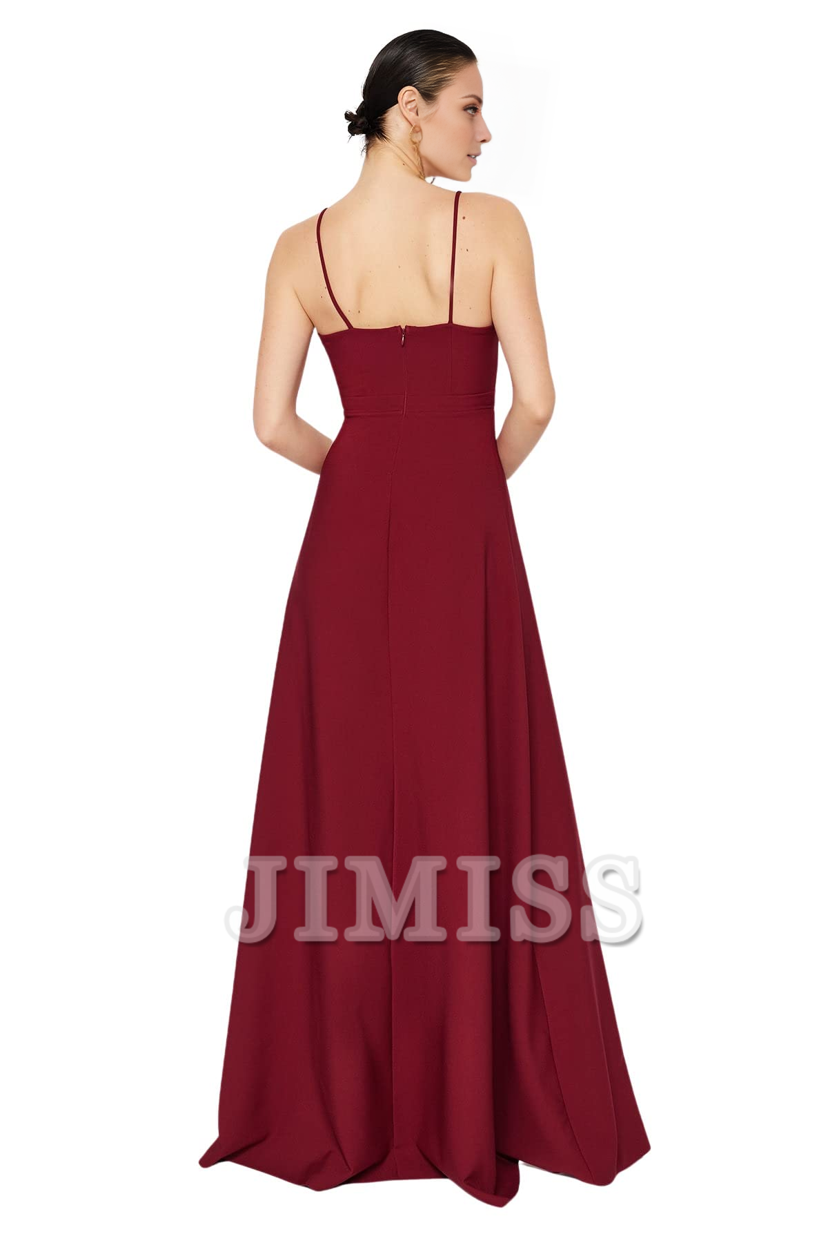 Split neckline evening gown and graduation gown formal evening gown