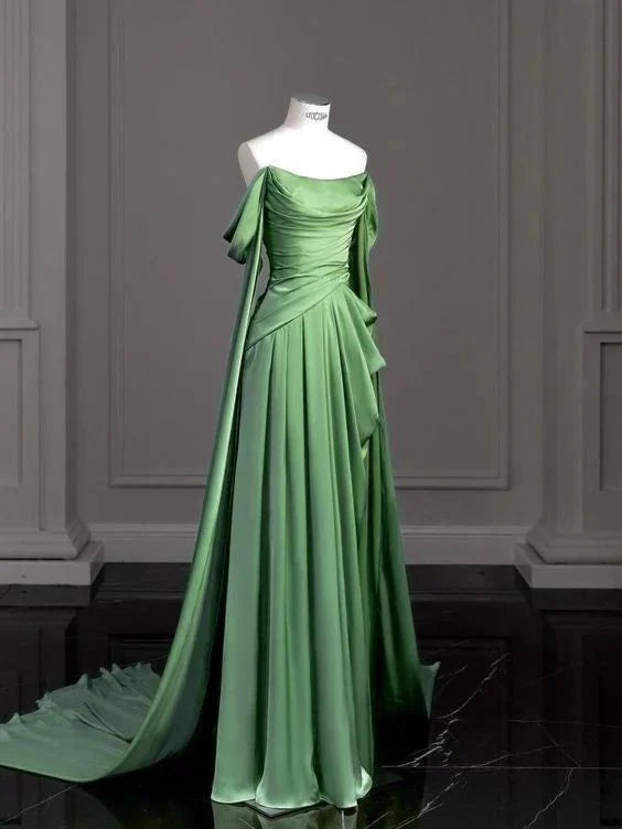 Aimishang Elegant Formal Women's Dresses A Line Green Long Evening Dresses Formal Party Dress