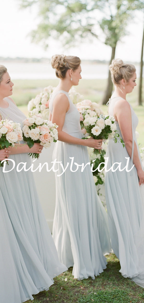 Simple Sweetheart A-line Chiffon Floor-length Long Bridesmaid Dresses.DB10775