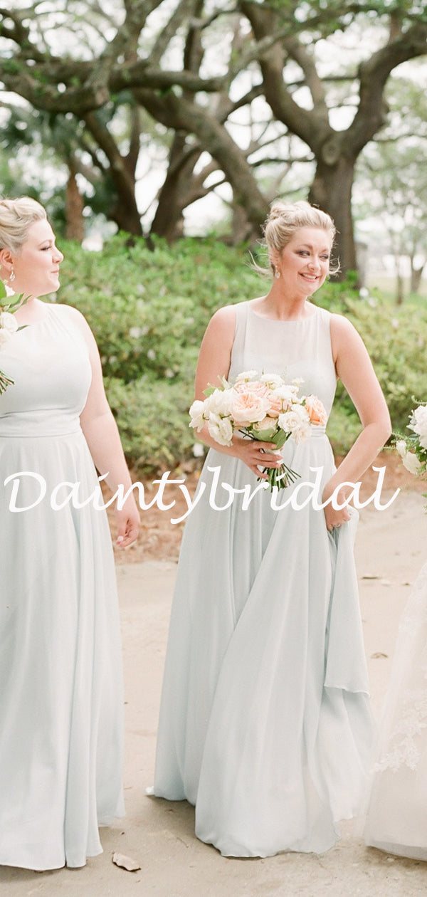 Simple Sweetheart A-line Chiffon Floor-length Long Bridesmaid Dresses.DB10775