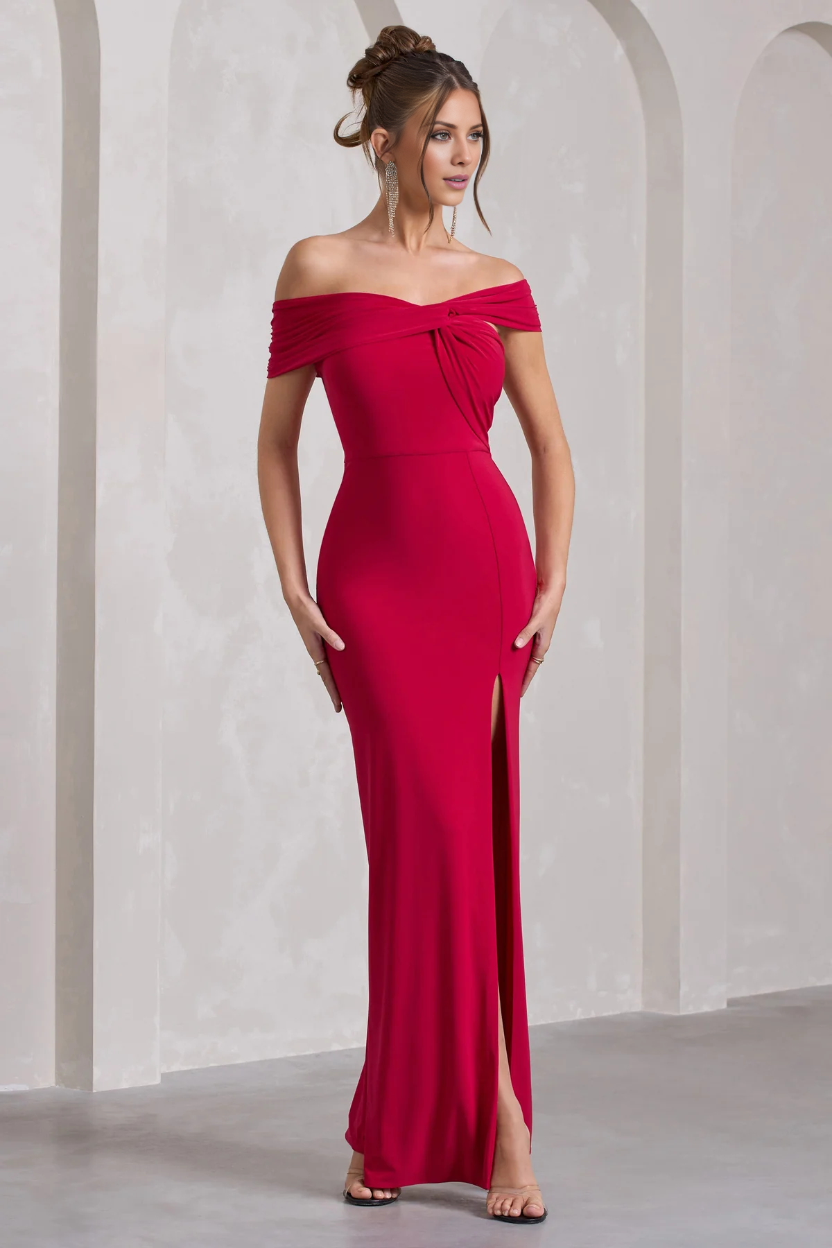 Asymmetric backless side slit and floor length evening dress - jimiss dress