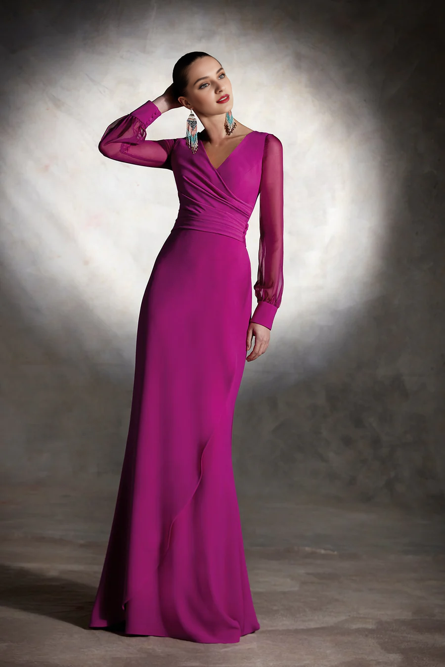 Hanging clothes with sweeping tails and floor length gowns evening dresses