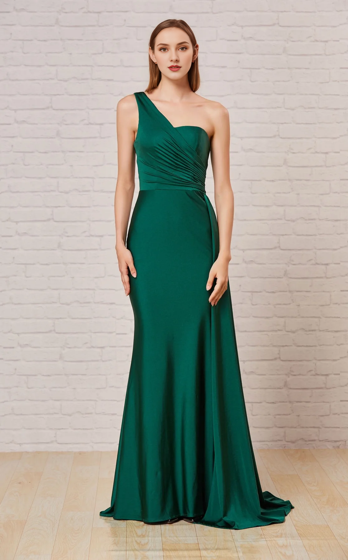 Asymmetric collar sleeveless tight corset and floor length gowns evening dresses