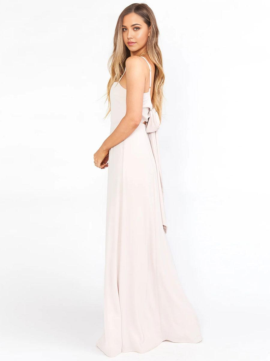 A-Line Floor-Length Lace-up formal dresses evening gown Party Dress Bridesmaid Dresses