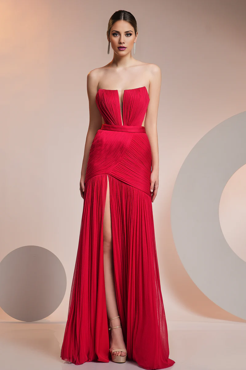 Mermaid chiffon lining tight corset and floor length evening gown