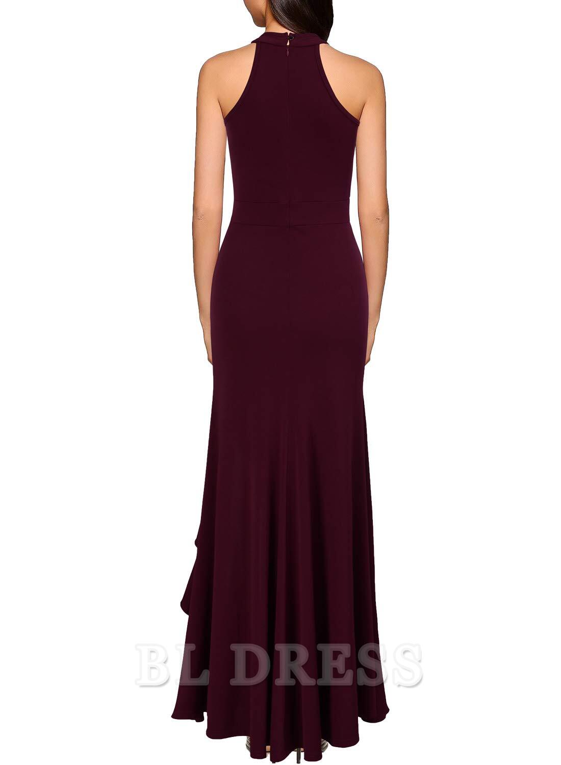 Mermaid High Neck Split Bodycon formal dresses Bridesmaid Dresses evening gown Prom Dress