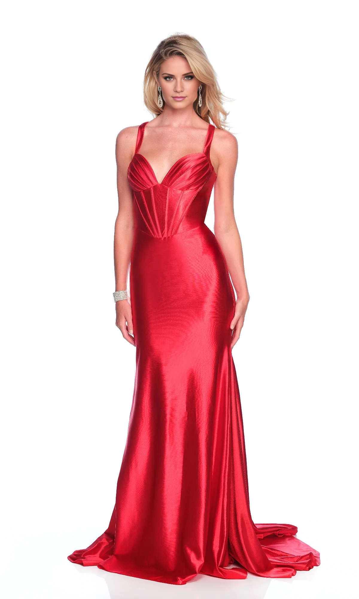 Jimiss mermaid slim shoulder strap with backless side slit and floor length evening dress