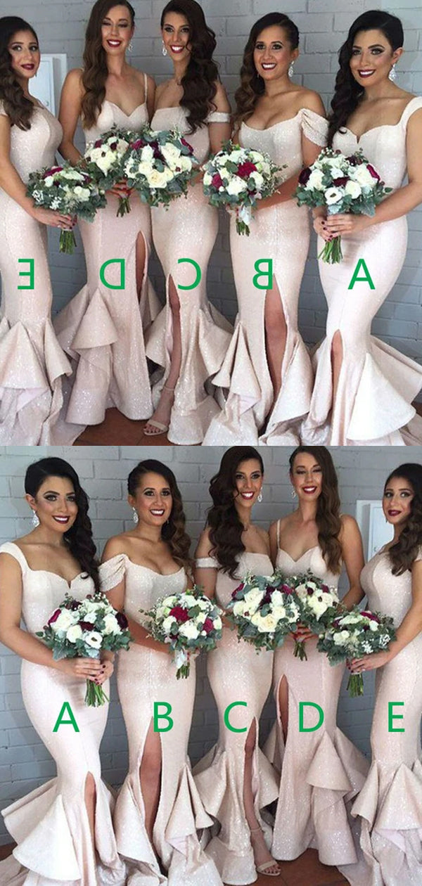 Mismatched Sexy Sweetheart Mermaid Sparkly Full Sequins Bridesmaid Dresses,WG88