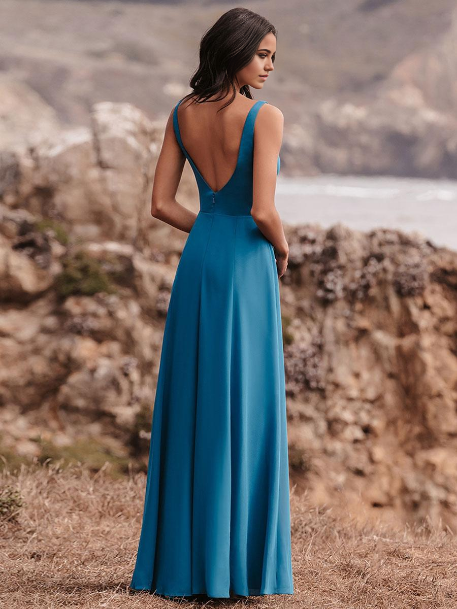 A-Line Floor-Length Satin Wedding Party Dress formal dresses evening gown Bridesmaid Dresses