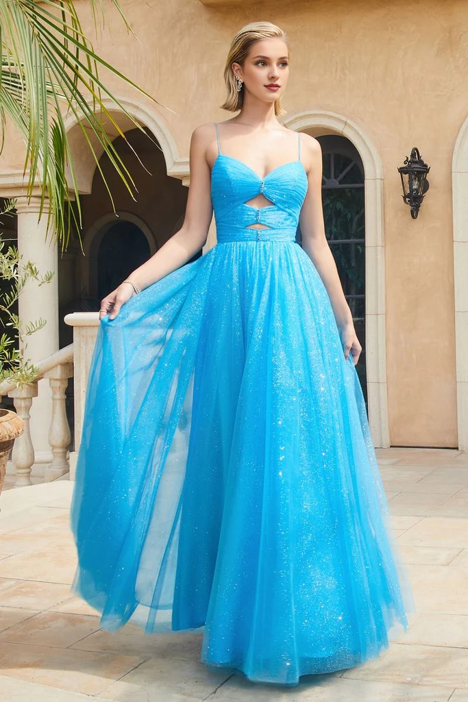 Sea blue layered chiffon gowns even dresses