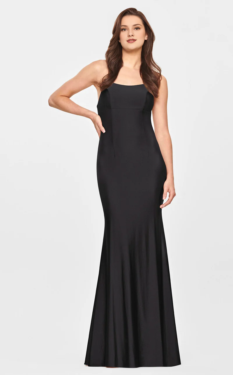 Mermaid spoon collar satin tight corset and floor length evening dress