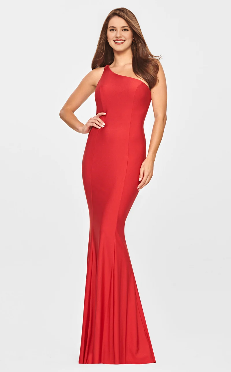 Mermaid shoulder collar satin backless tie and floor length evening dress