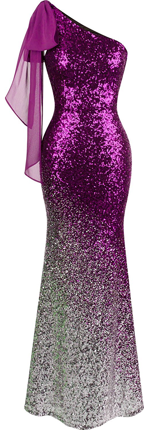 Asymmetric Sequin Mermaid Prom Dress