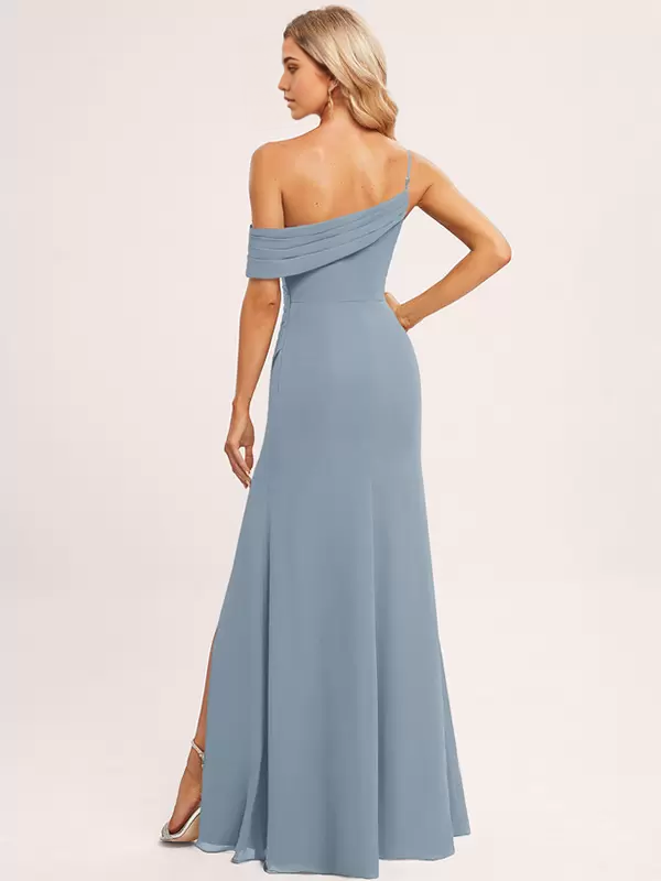 A-Line Floor-Length Zipper Chiffon Wedding Party Dressformal dresses evening gown Bridesmaid Dresses