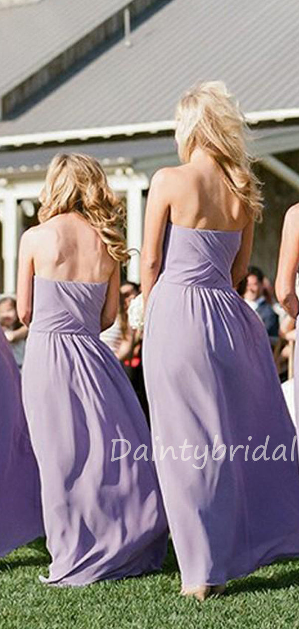 Charming Straight Chiffon A-line Long Bridesmaid Dresses.DB10422