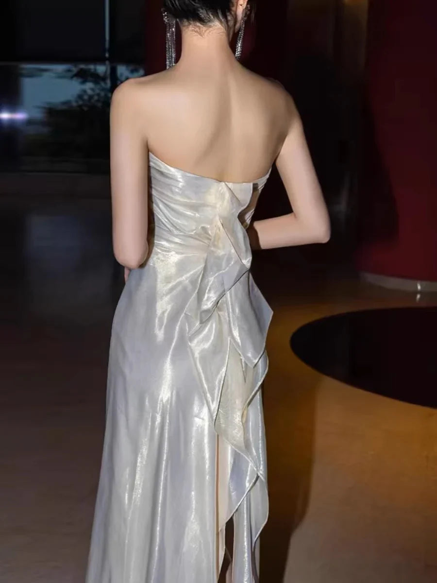 Aimishang Elegant Gowns Evening Dresses Strapless A Line Long Prom Dress Formal Evening Party Dress