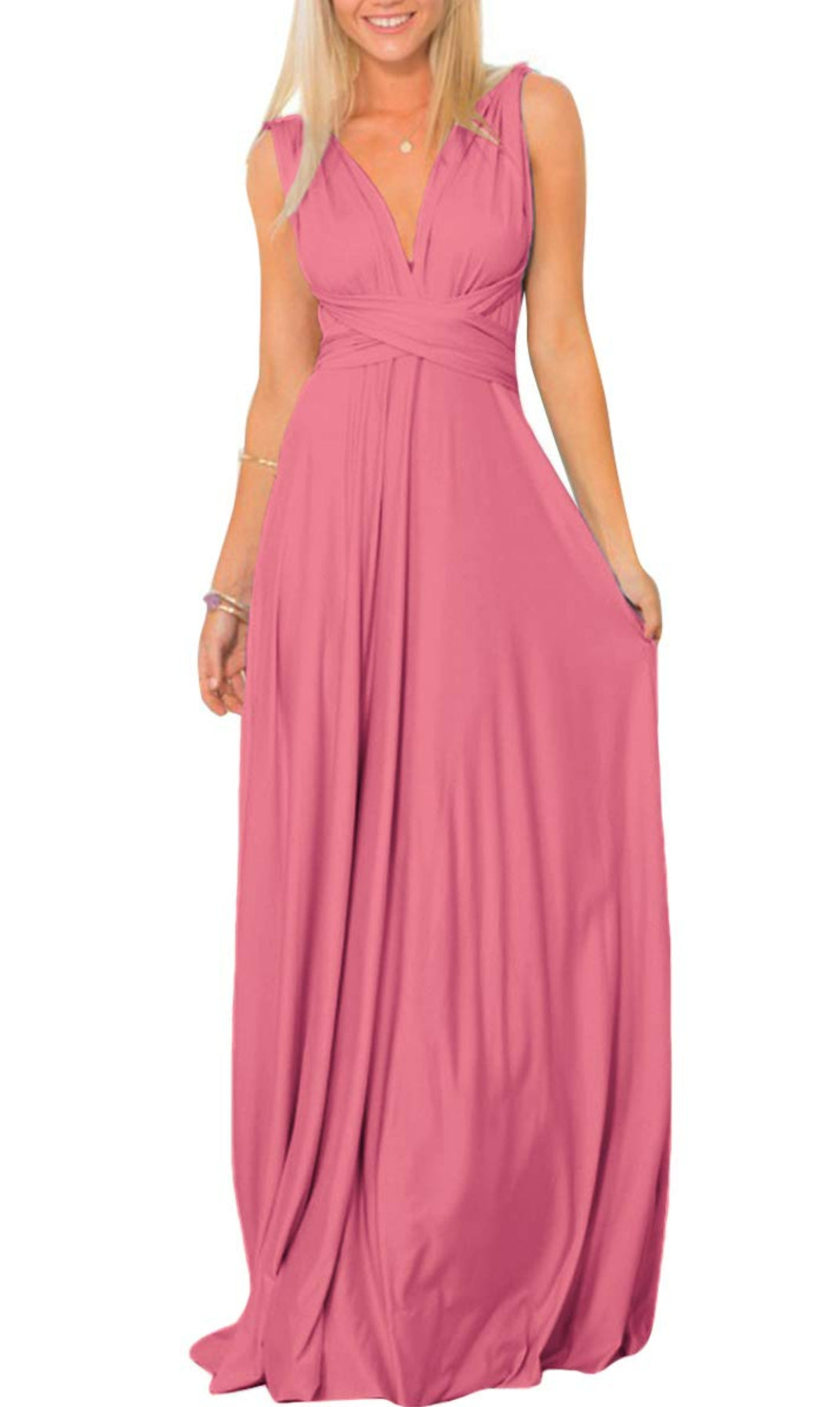 A-line V-Neck Halter Floor Length formal dresses Bridesmaid Dresses evening gown Prom Dress