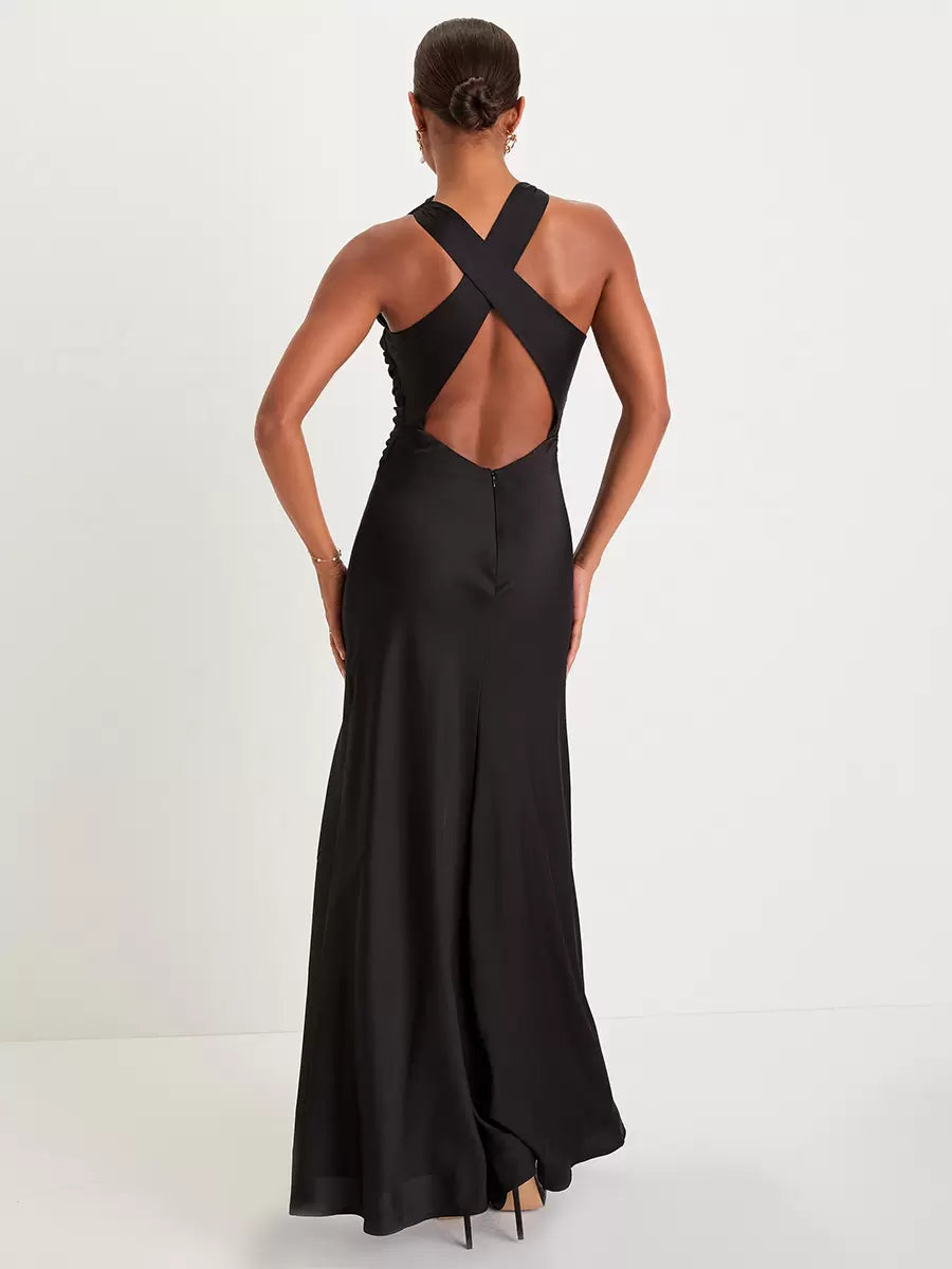 Mermaid Neckline Crossover Back formal dresses evening gown Prom Dresses Bridesmaid Dresses