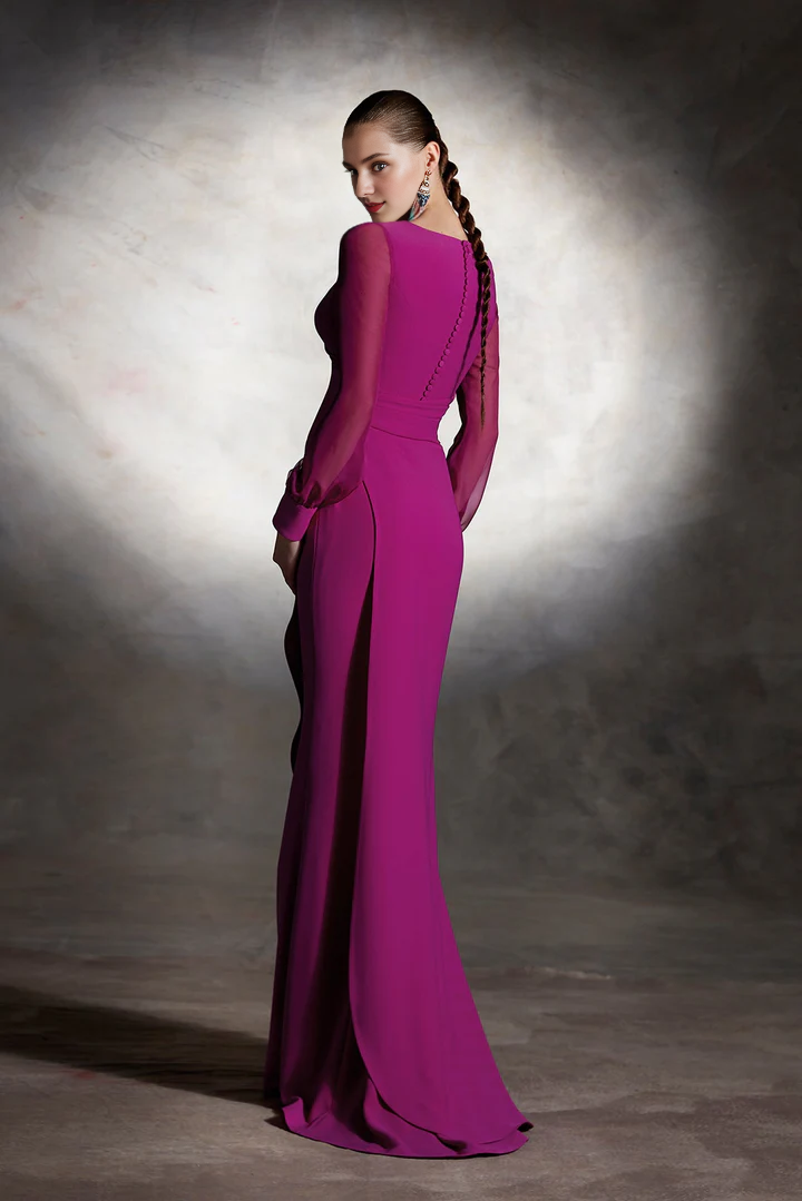 Hanging clothes with sweeping tails and floor length gowns evening dresses