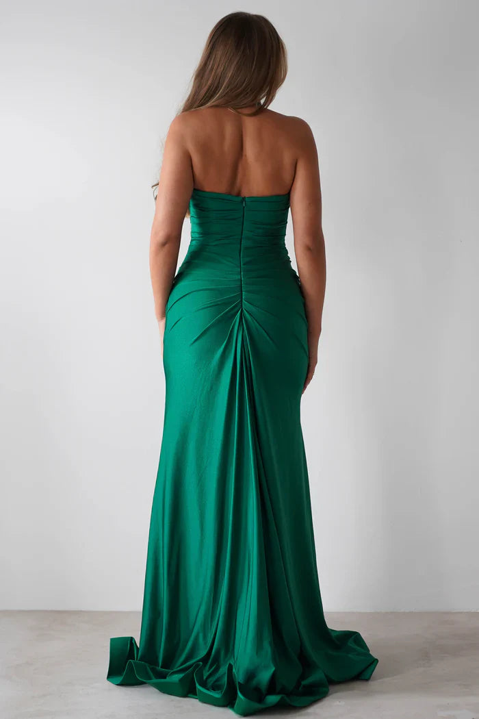 Mermaid Hanging Neck Open Back and Ground length Prom Dress - Jimiss Dress