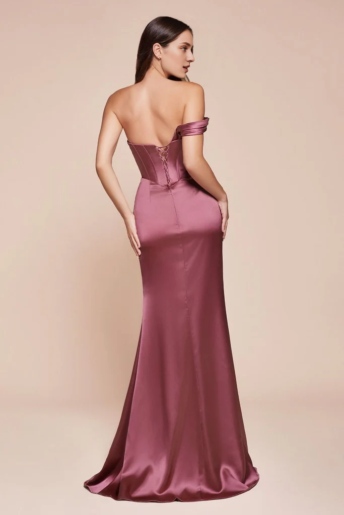 One shoulder satin tight corset dresses evening dresses