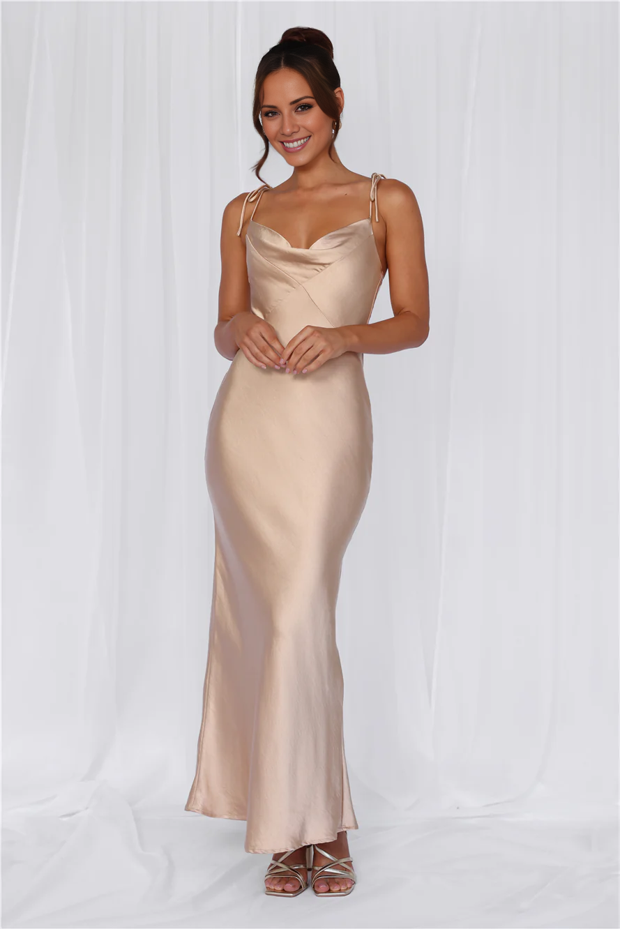 Jimiss Drop neckline satin backless and floor length Prom dress