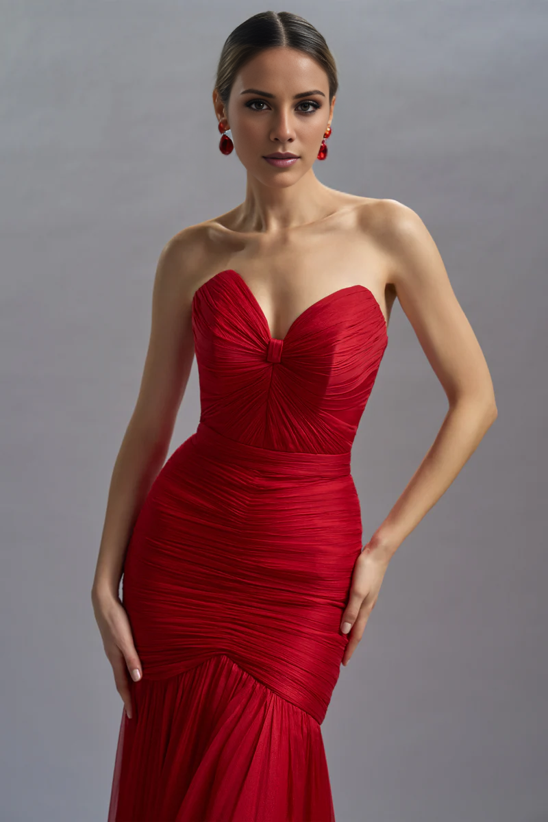 Mermaid dress sleeveless chiffon corset and floor length evening gown