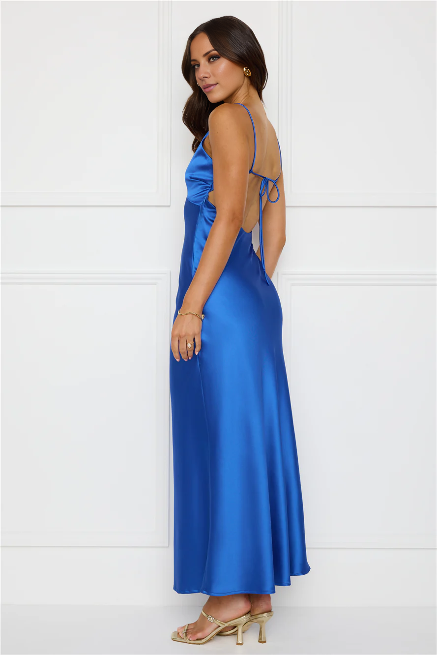 Jimiss V collar satin exposed back strap long Prom dress