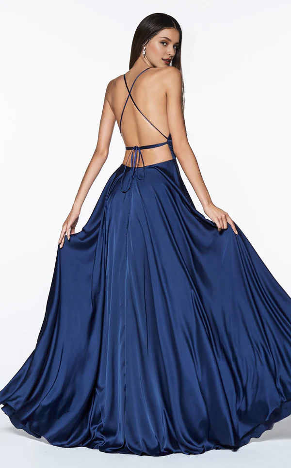 A-line square neckline sleeveless tight corset with side slits and floor length gowns evening dresses