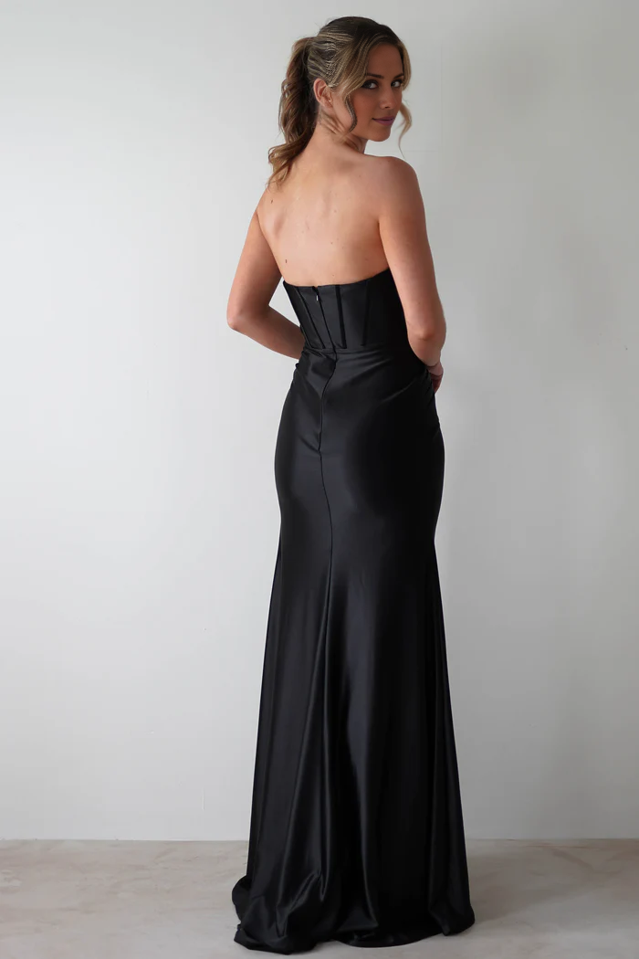 Off shoulder strapless side slit and floor length Prom Dress - Jimiss Dress
