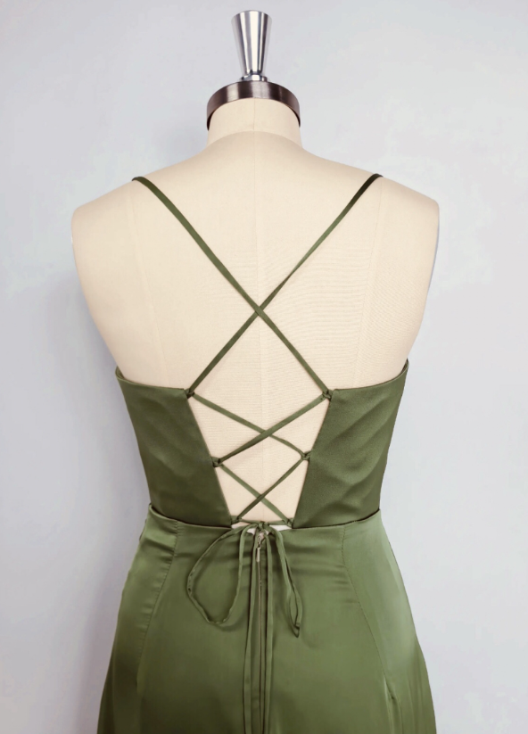 Simple Mermaid Floor Length Prom Dress With Slit Formal Dresses