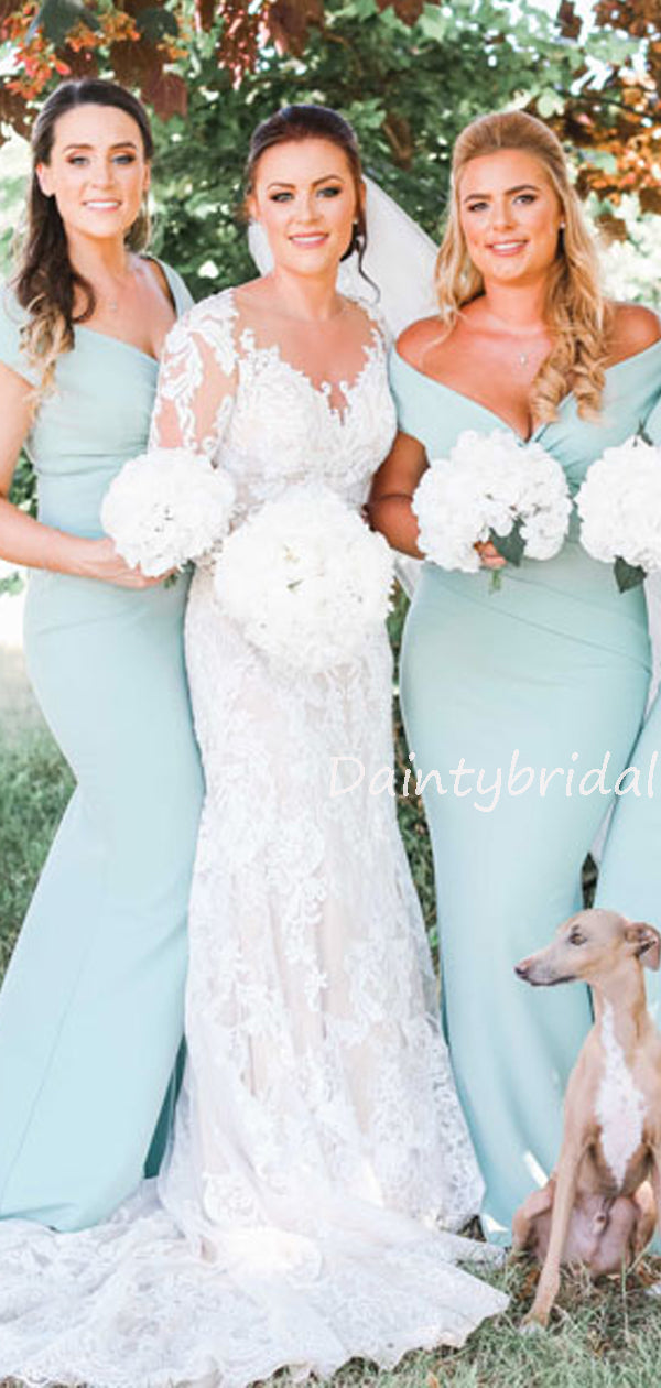 Gogerous Off-shoulder Mermaid Beautifule Long Bridesmaid Dresses.DB10628