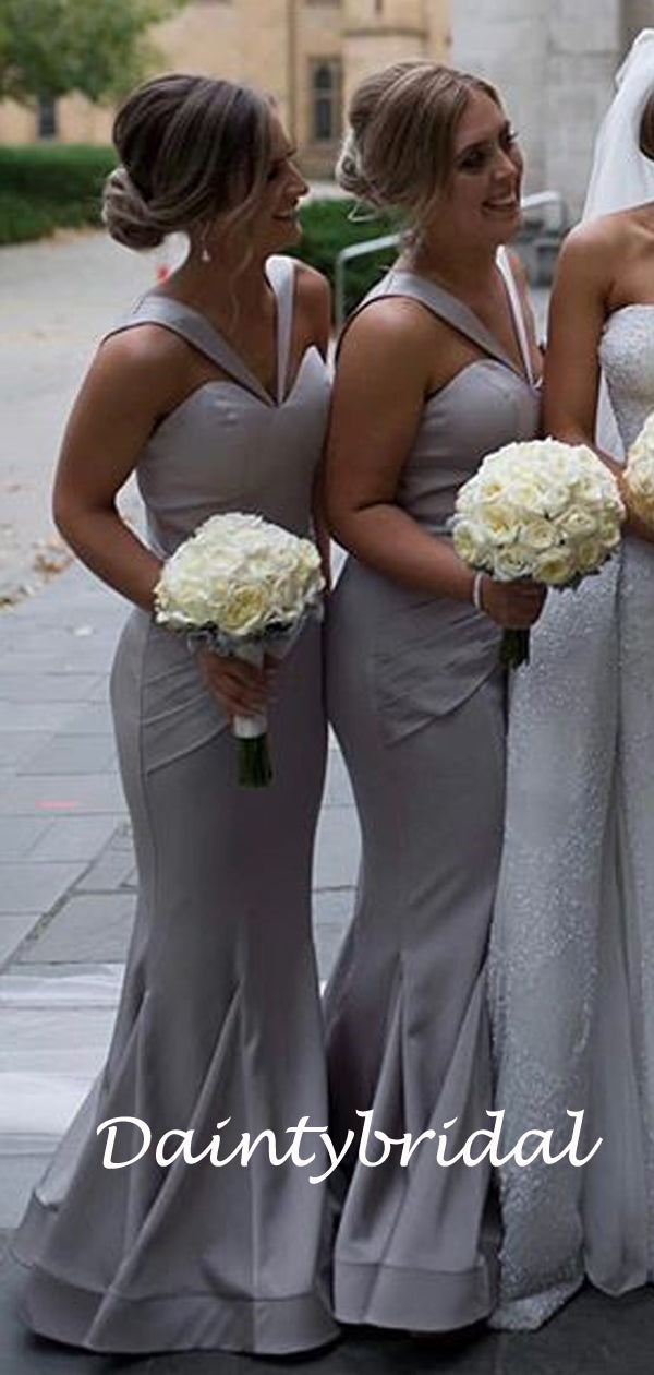 Sweetheart Mermaid Simple Bridesmaid Dresses Formal Wedding Party,DB107