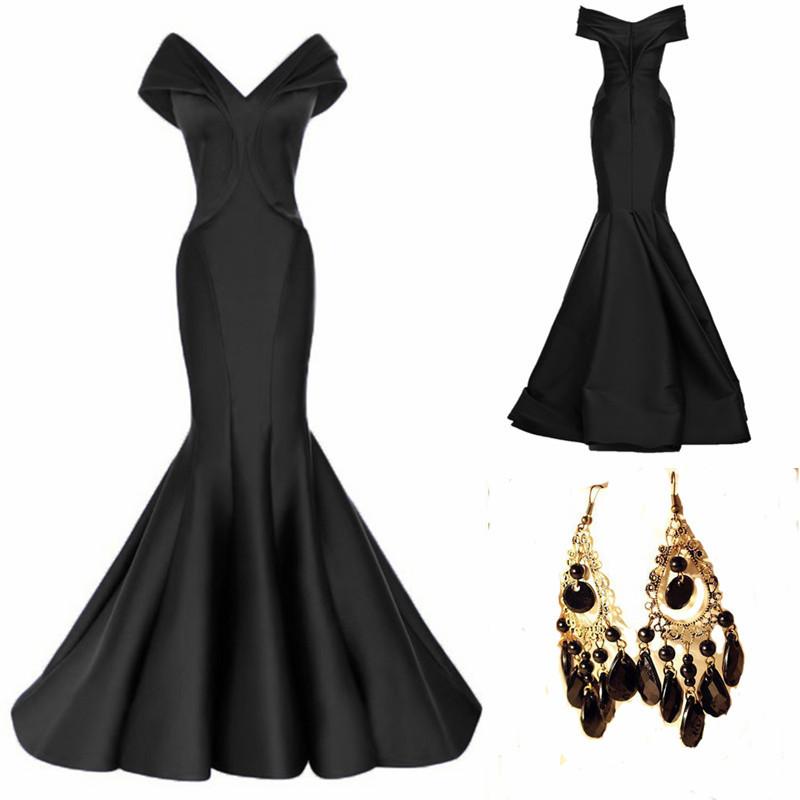 off the shoulder v neck long taffeta mermaid evening dresses long prom gowns 2017