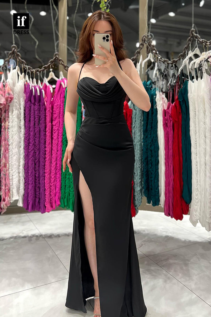 34950 - Sexy/Hot Spaghetti Straps Side Slit Party Prom Formal Dress