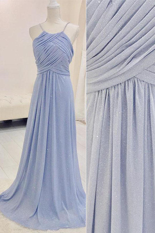 Sweetheart Pleated Pink Chiffon Long Bridesmaid Dress