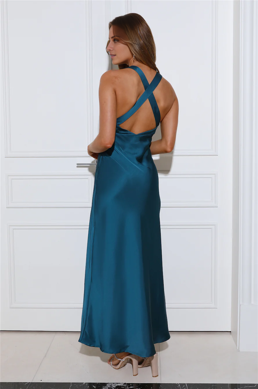 Jimiss V-neck sleeveless backless satin long Prom dress