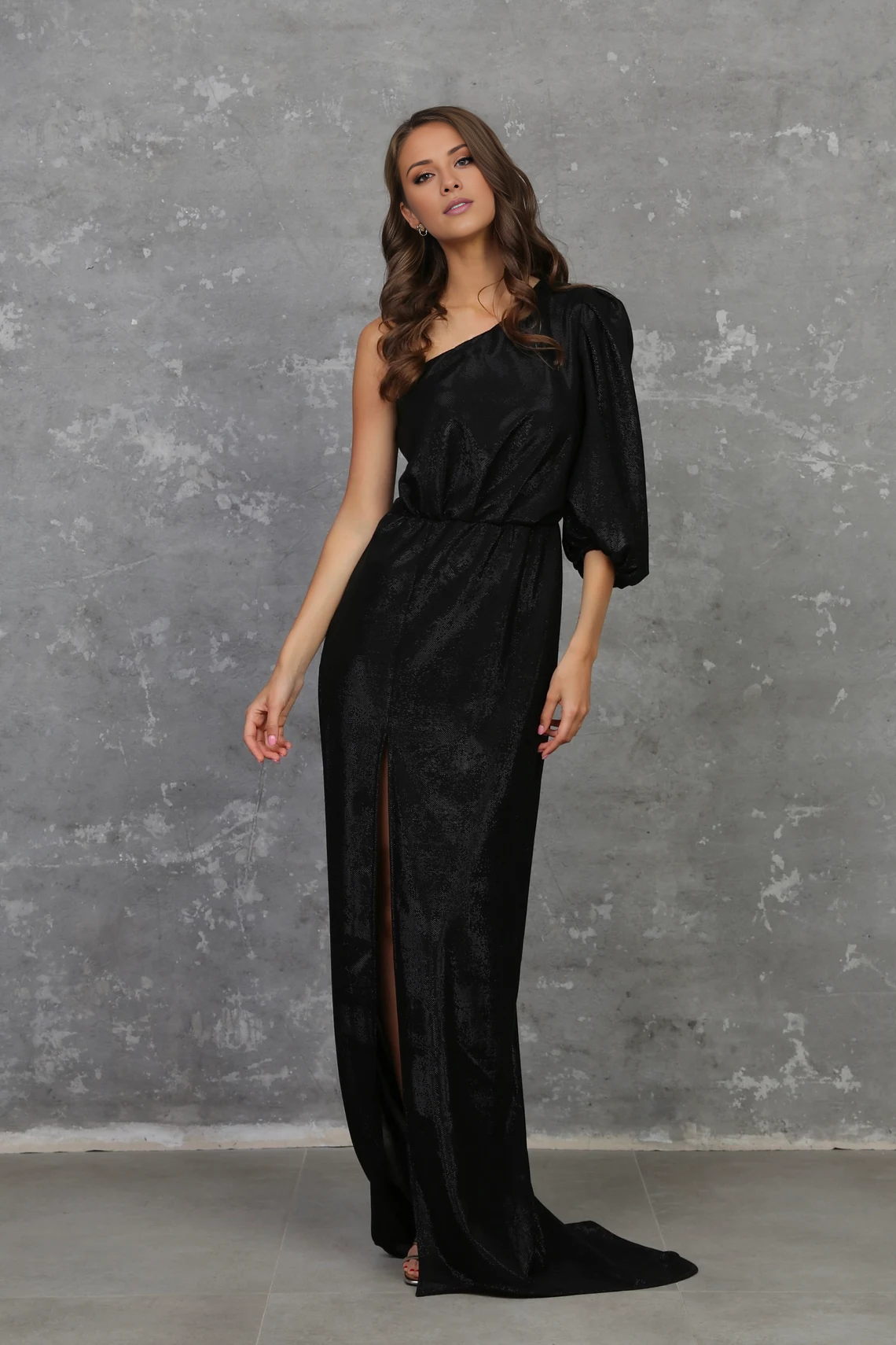 Jimiss - Asymmetric neckline backless side slit and floor length Prom dress