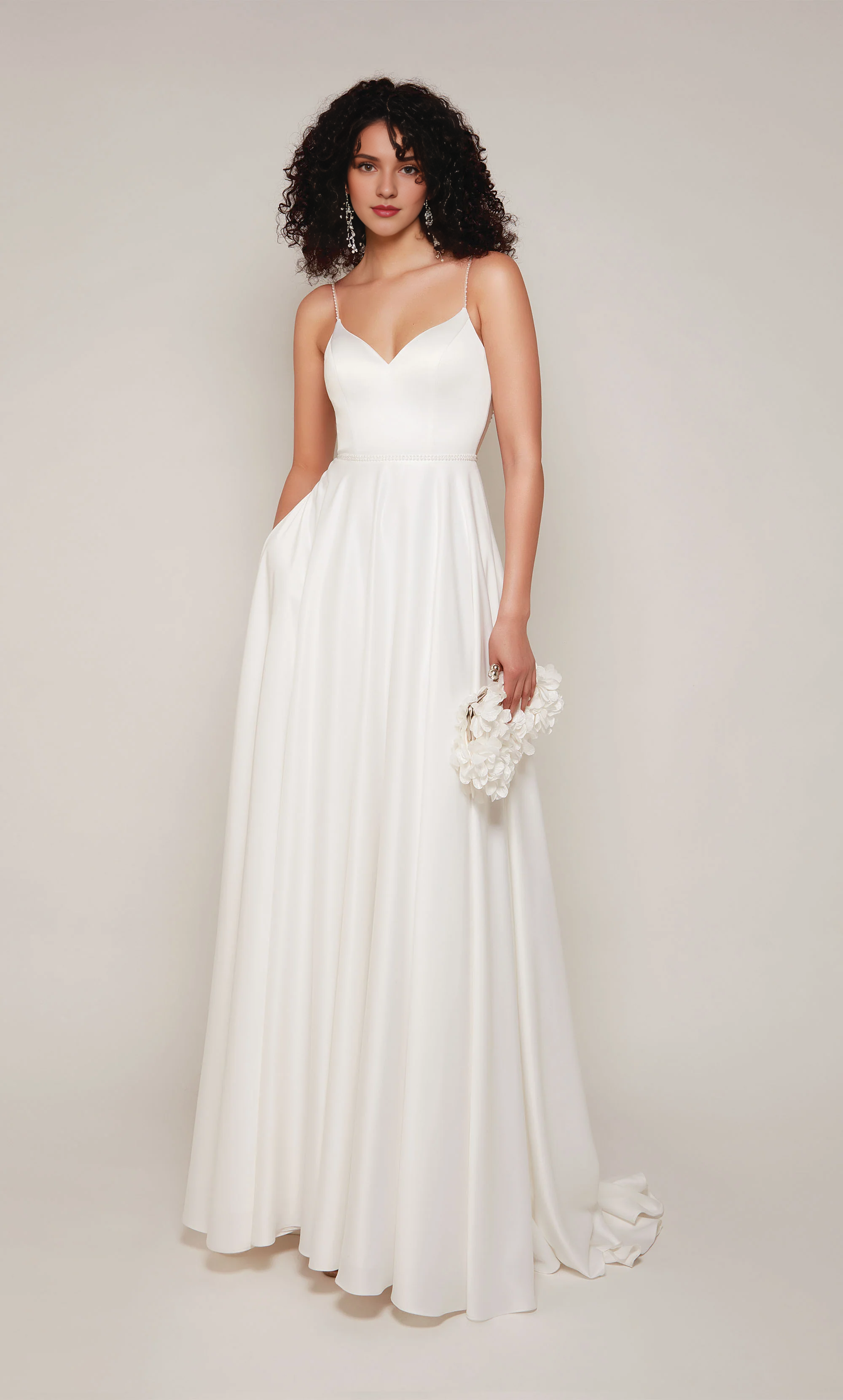 Perfect satin heart-shaped neckline A-line satin button wedding dresses