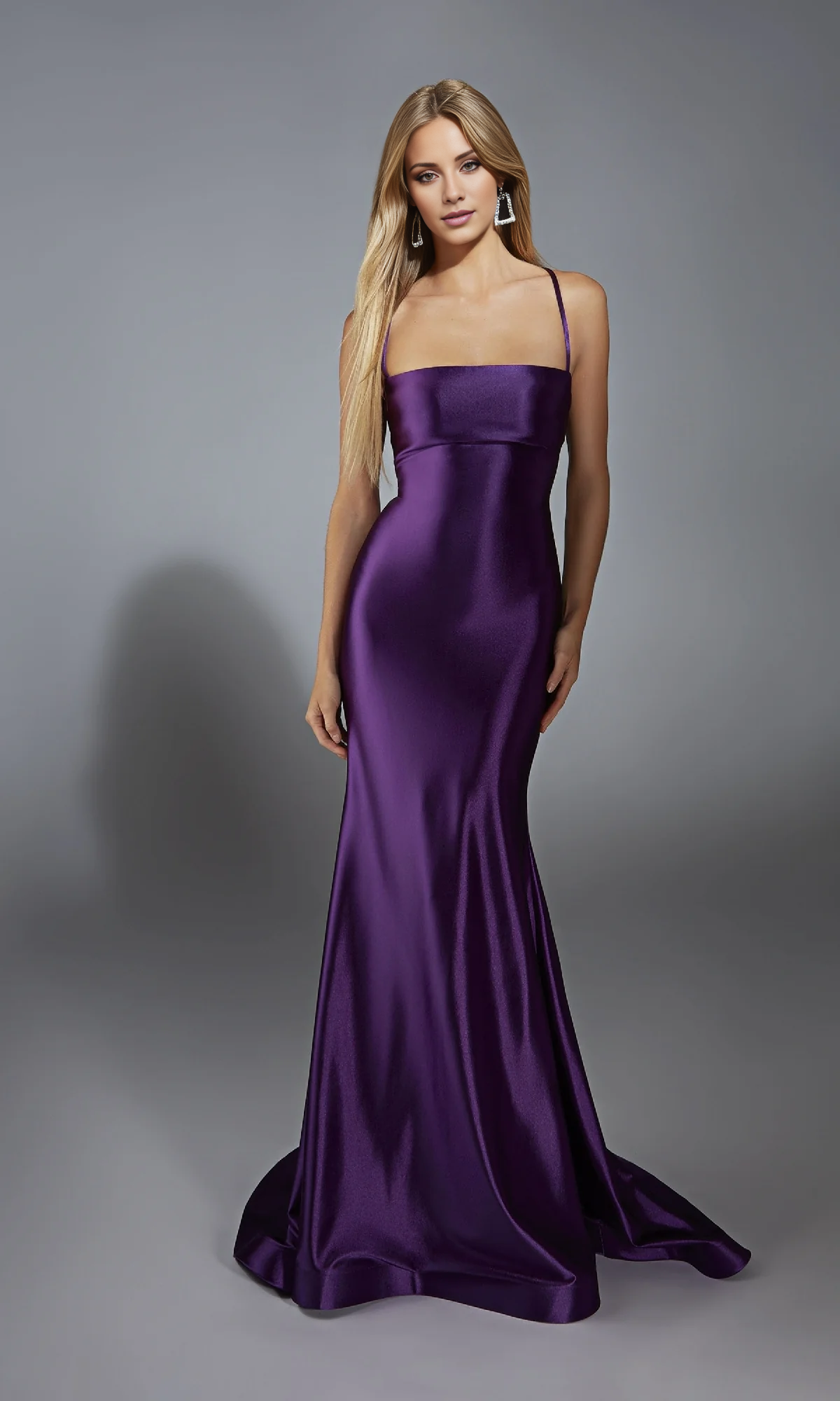 Jimiss mermaid slim shoulder strap backless and floor length evening dress