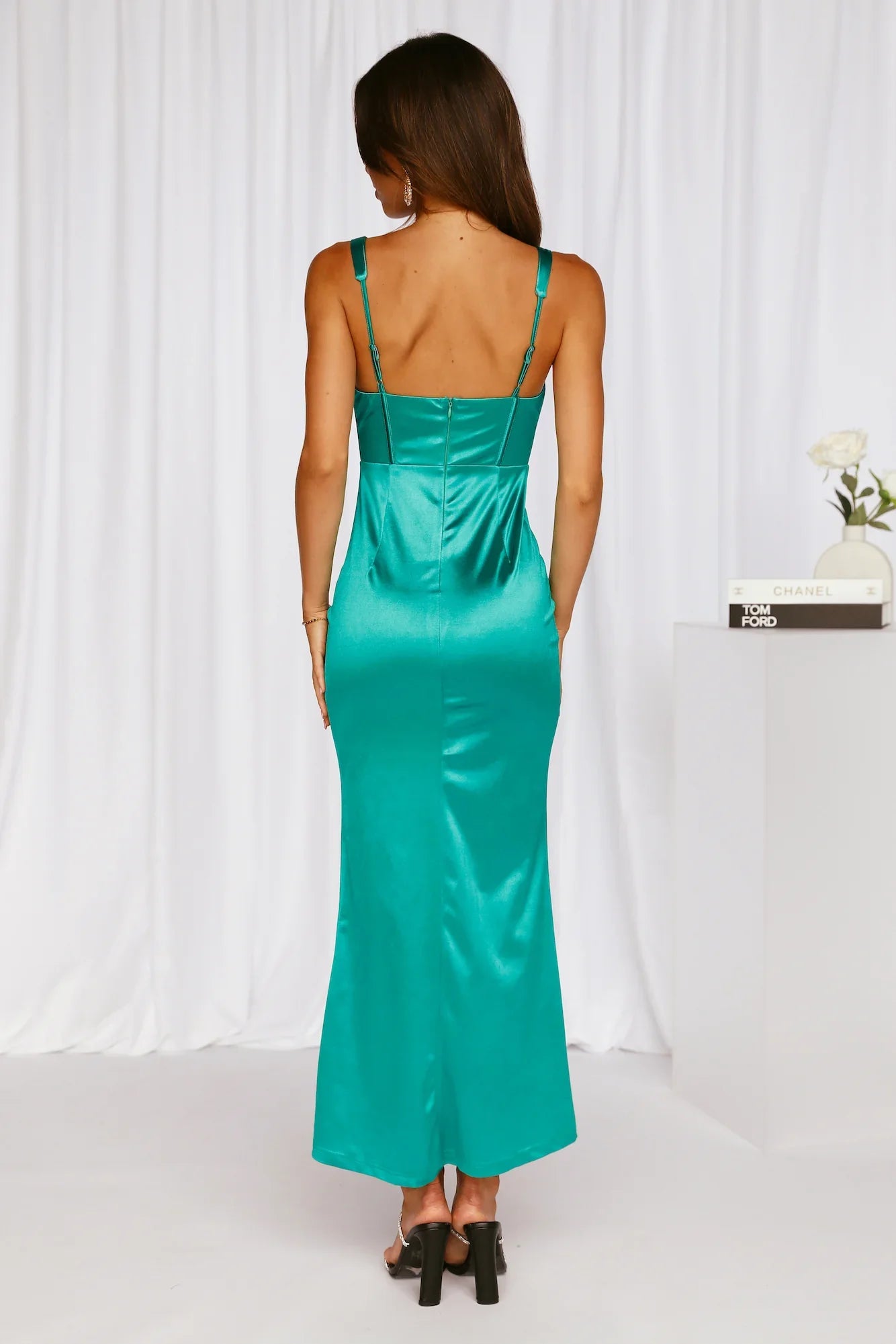 Jimiss V collar slim tight corset backless long Prom dress